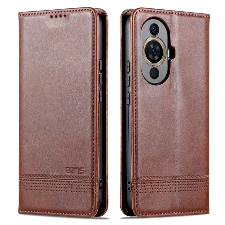 AZNS Für Huawei nova 11 / nova 12s 4G / nova 12 Lite 4G Magnetische Schließung PU-Leder Handy-Hülle Flip Wallet Stand Cover - Kaffee