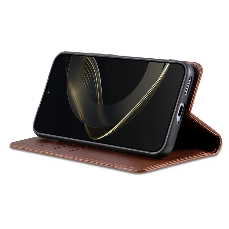 AZNS Für Huawei nova 11 / nova 12s 4G / nova 12 Lite 4G Magnetische Schließung PU-Leder Handy-Hülle Flip Wallet Stand Cover - Kaffee