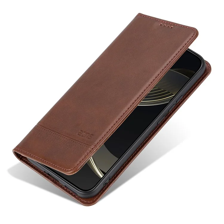 AZNS Für Huawei nova 11 / nova 12s 4G / nova 12 Lite 4G Magnetische Schließung PU-Leder Handy-Hülle Flip Wallet Stand Cover - Kaffee
