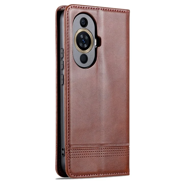 AZNS Für Huawei nova 11 / nova 12s 4G / nova 12 Lite 4G Magnetische Schließung PU-Leder Handy-Hülle Flip Wallet Stand Cover - Kaffee