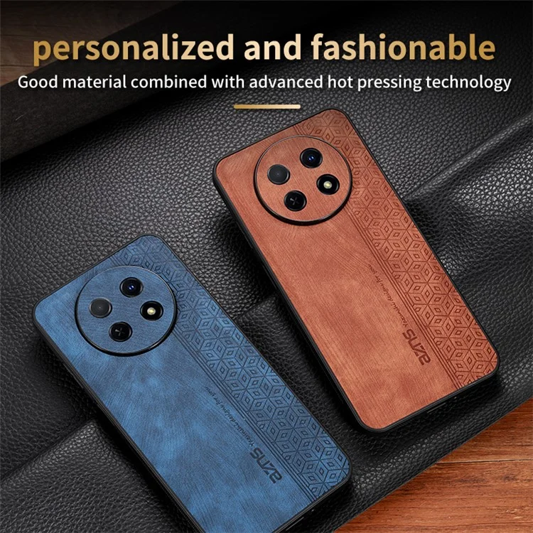 AZNS Mobile Phone Case for Huawei Enjoy 60X , PU Leather+TPU Imprinted Pattern Anti-scratch Cover - Brown