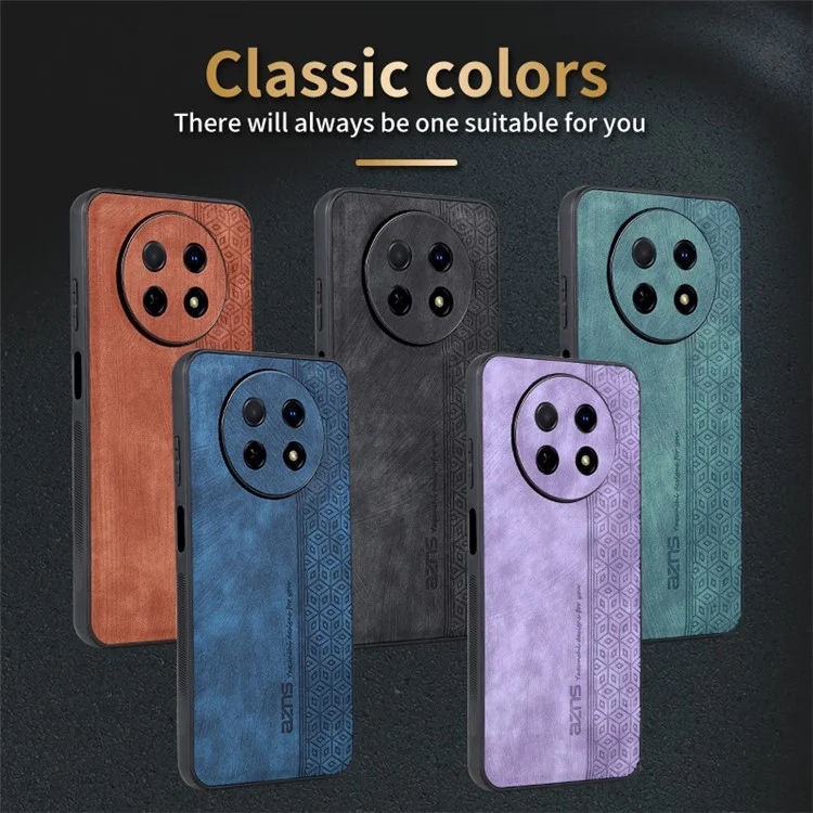 AZNS Mobile Phone Case for Huawei Enjoy 60X , PU Leather+TPU Imprinted Pattern Anti-scratch Cover - Brown