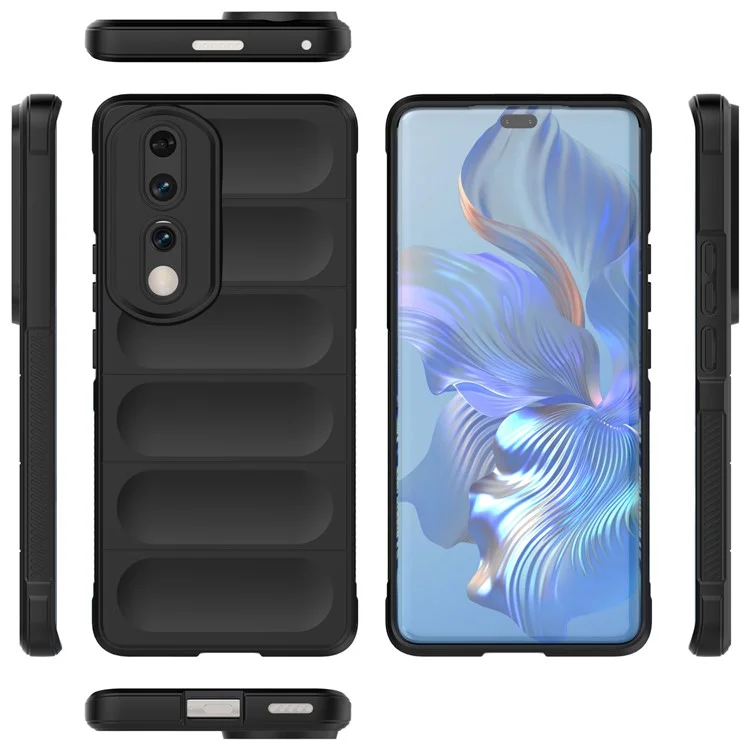 Flexible TPU Phone Case for Honor 90 Pro , Scratch Resistant Phone Shell Protective Cover - Black