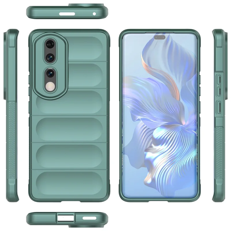 Flexible TPU Phone Case for Honor 90 Pro , Scratch Resistant Phone Shell Protective Cover - Green