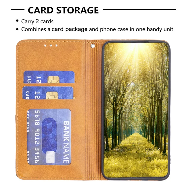 For Google Pixel 8 Pro Imprinted Line Phone Case Stand Leather Card Holder Phone Cover - Yellow