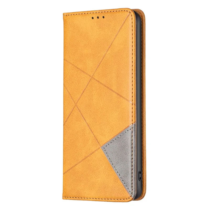 For Google Pixel 8 Pro Imprinted Line Phone Case Stand Leather Card Holder Phone Cover - Yellow