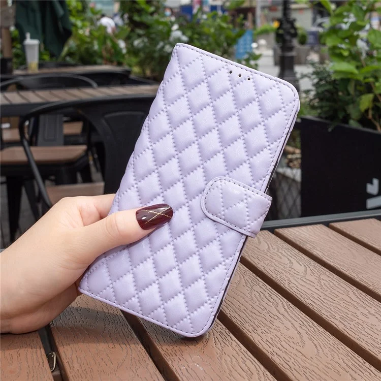 BINFEN COLOR BF Style-14 для Google Pixel 8 Pro Гравированный чехол-бумажник из ПУ-кожи с защитой от падения - Фиолетовый