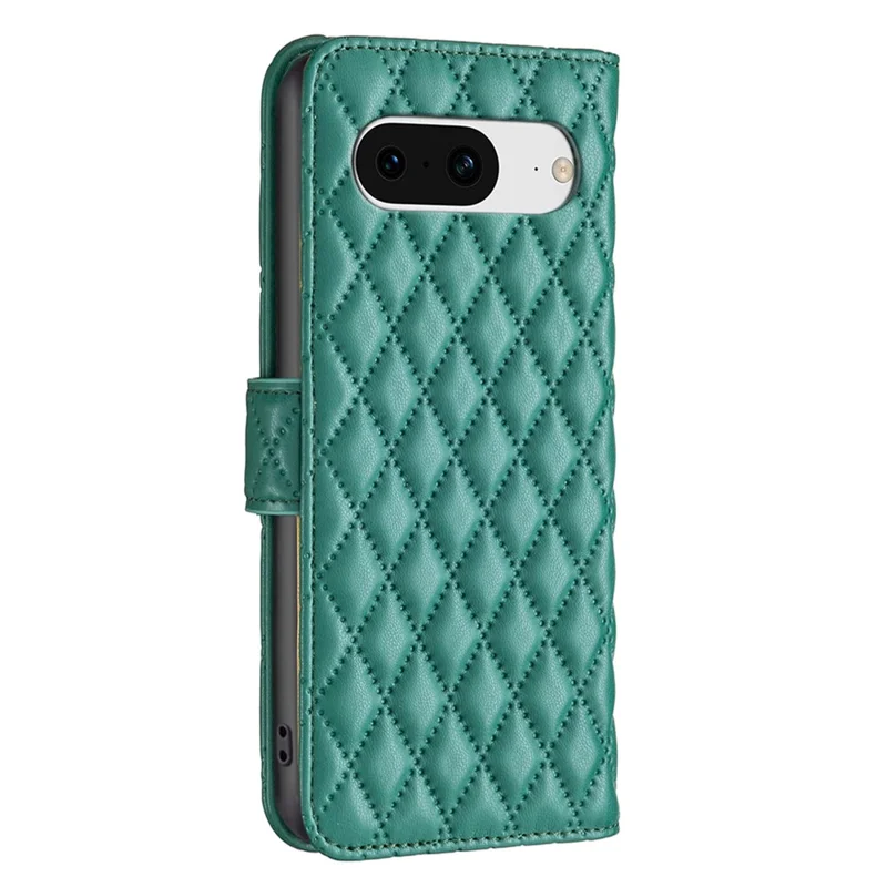 BINFEN COLOR BF Style-14 for Google Pixel 8 Wallet Phone Case Imprinted PU Leather Stand Cover - Green