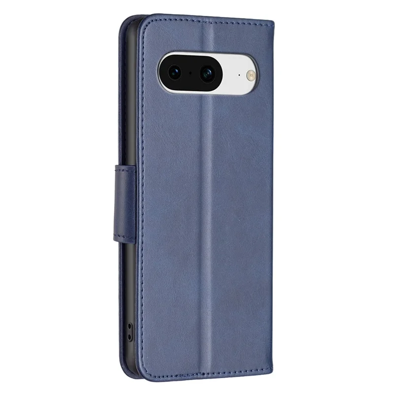 For Google Pixel 8 Textured Stand Phone Case Solid Color Wallet PU Leather + Inner TPU Phone Cover - Blue