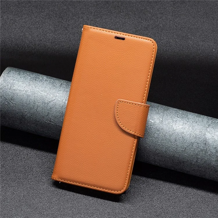 Чехол для телефона для Xiaomi Poco F5 5G / Redmi Note 12 Turbo, кожаный бумажник PU с текстурой личи, откидной чехол-подставка для телефона со ремешком - коричневый
