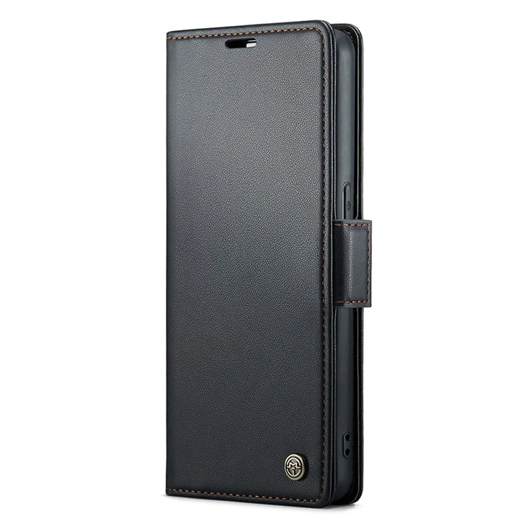 CASEME 023 Serie RFID Blocking Phone Cover für Oppo Reno8 Pro 5G (Globale Version) PU-Leder Geldbörse Ständer Hülle - Schwarz