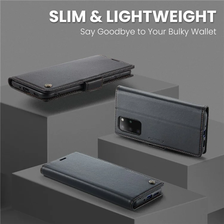 CASEME 023 Serie Estuche del Soporte del Teléfono para Samsung Galaxy S20 Plus 5G / 4G Cartera de Cuero PU con Bloqueo RFID - Negro 