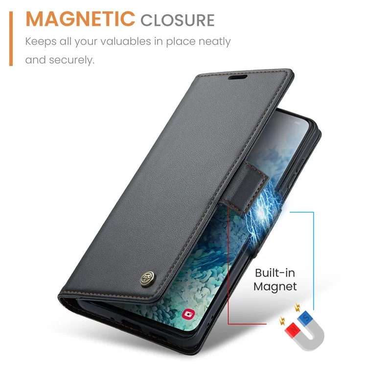 CASEME 023 Serie Estuche del Soporte del Teléfono para Samsung Galaxy S20 Plus 5G / 4G Cartera de Cuero PU con Bloqueo RFID - Negro 