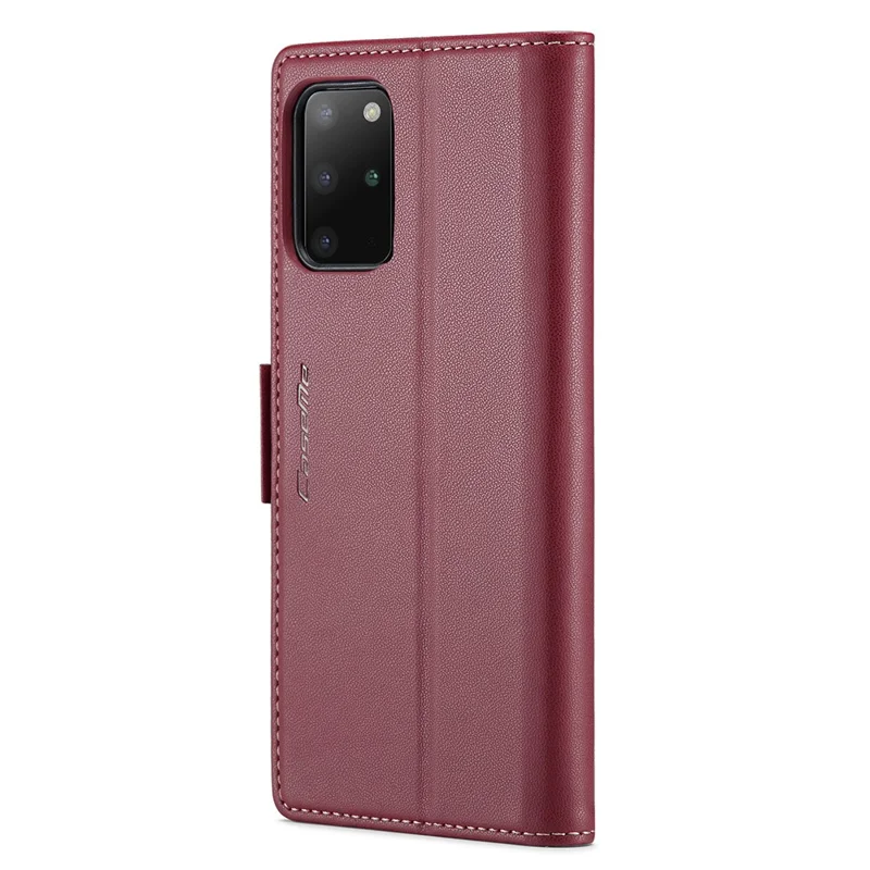 For Samsung Galaxy S20 Plus 5G / 4G Leather Case CASEME 023 RFID Blocking 3 Card Slot Mobile Cover - Red