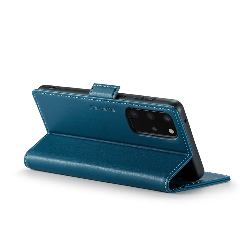 CASEME 023 Series Phone Stand Case para Samsung Galaxy S20 Plus 5G / 4G Funda de Billetera de Cuero PU con Bloqueo RFID - Azul