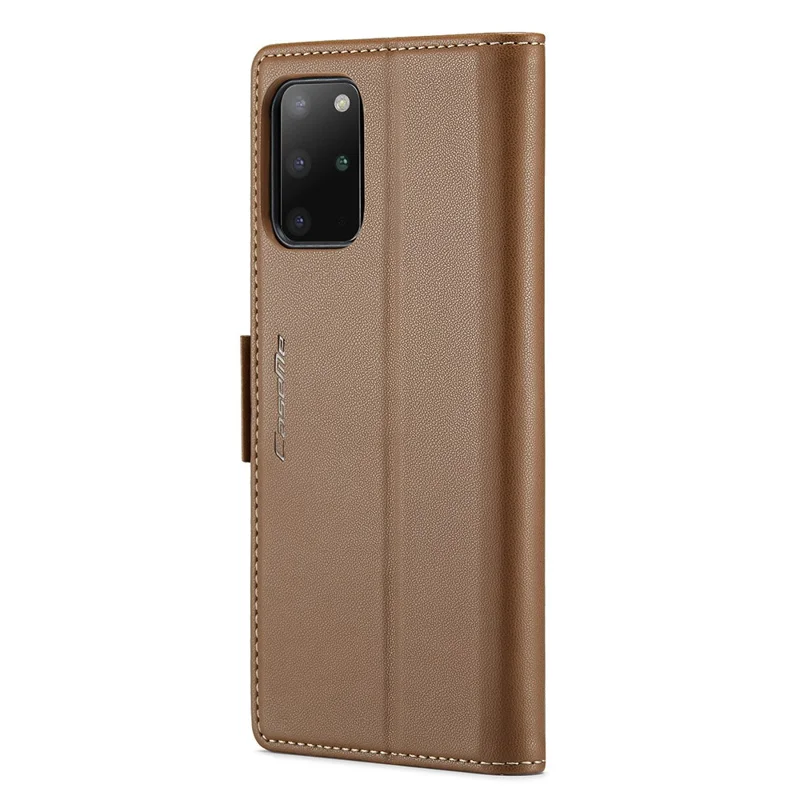 For Samsung Galaxy S20 Plus 5G / 4G Leather Case CASEME 023 RFID Blocking 3 Card Slot Mobile Cover - Brown