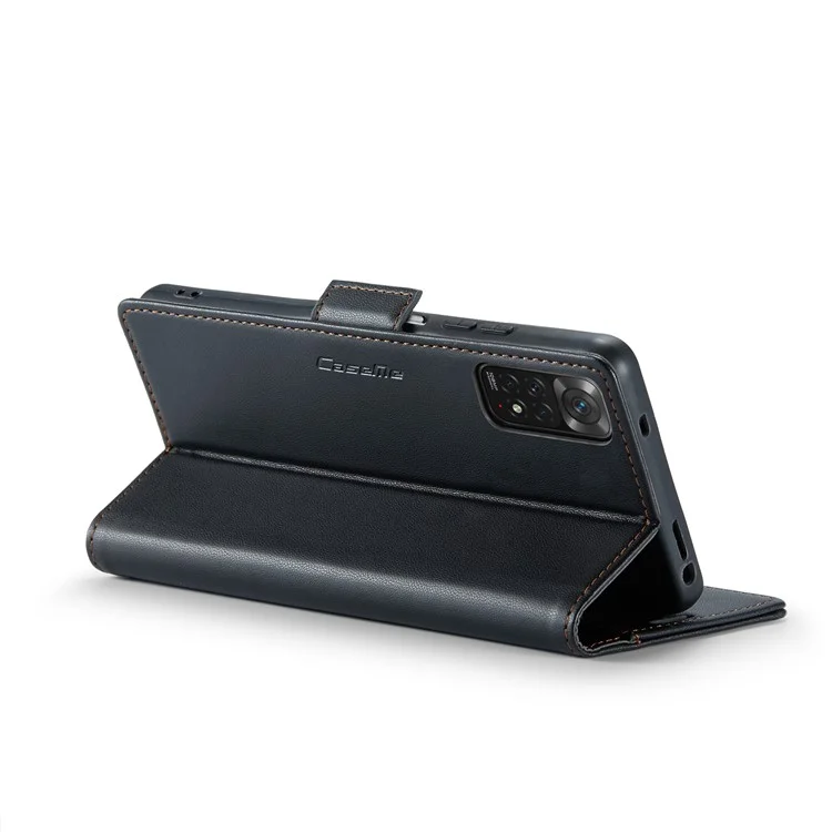 CASEME 023 Série Étui de Portefeuille à Blocage RFID pour Xiaomi Redmi Note 11 4G (Qualcomm) / Note 11S 4G - Noir