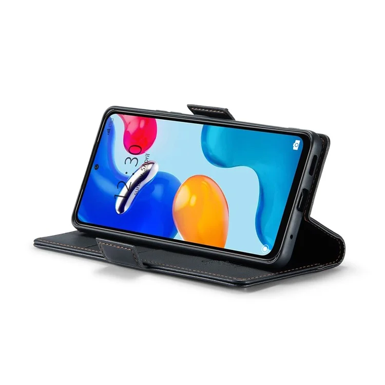 CASEME 023 Série Étui de Portefeuille à Blocage RFID pour Xiaomi Redmi Note 11 4G (Qualcomm) / Note 11S 4G - Noir