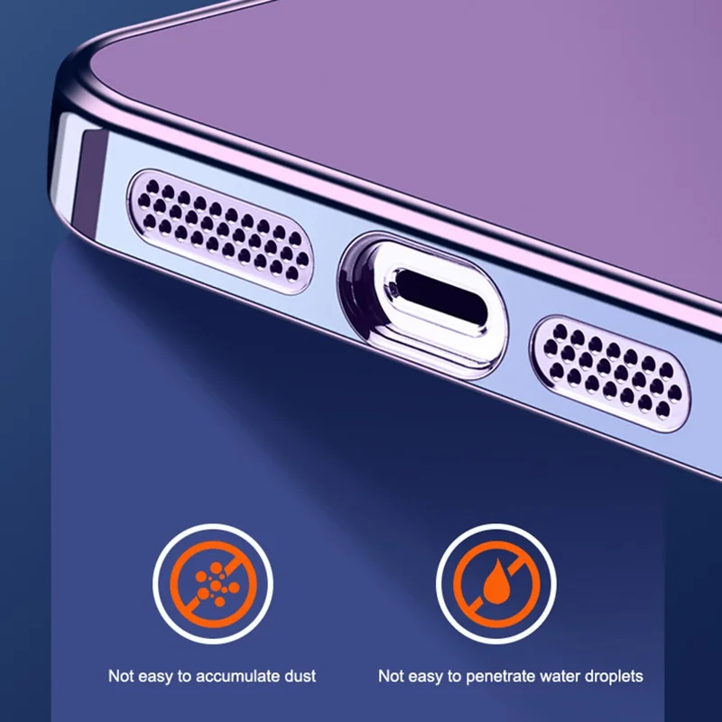 VOERO For iPhone 12 Pro Electroplating TPU Phone Case Glass Camera Film Kickstand Back Cover - Transparent