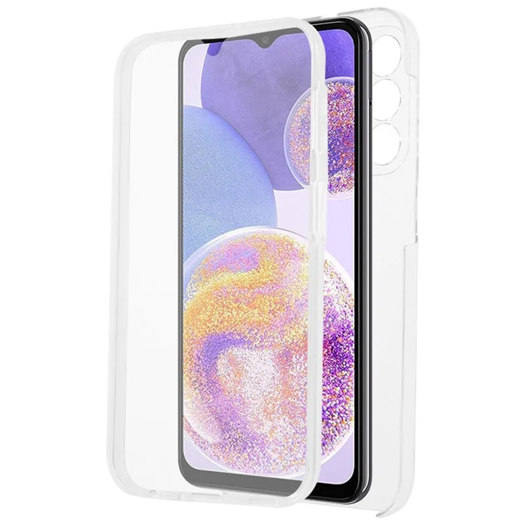 For Samsung Galaxy A24 4G (162.1 x 77.6 x 8.3mm) Shockproof Phone Case TPU Frame + Acrylic Back + PET Screen Protector Clear Cover