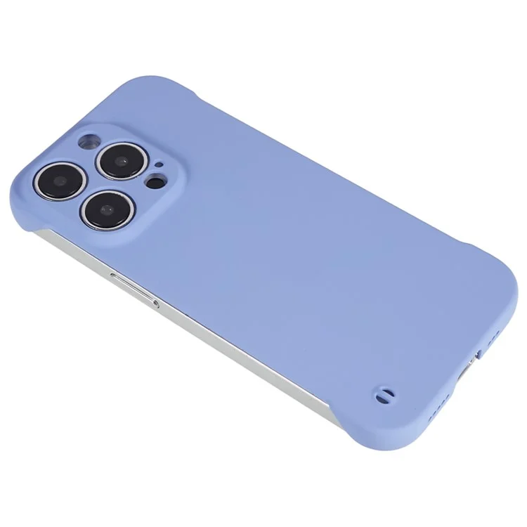 Per iPhone 13 Pro Borderless Design Phone Case Rubberized Skin-Touch Hard PC Cover - Light Purple