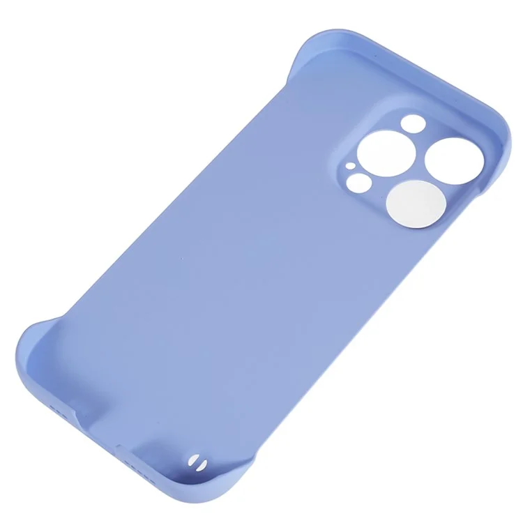 Per iPhone 13 Pro Borderless Design Phone Case Rubberized Skin-Touch Hard PC Cover - Light Purple
