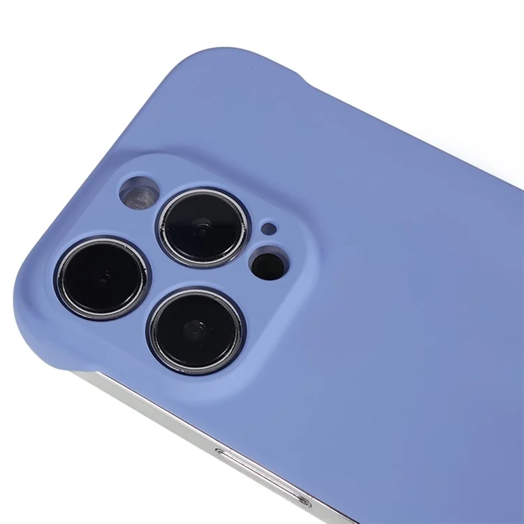 Per iPhone 13 Pro Borderless Design Phone Case Rubberized Skin-Touch Hard PC Cover - Light Purple