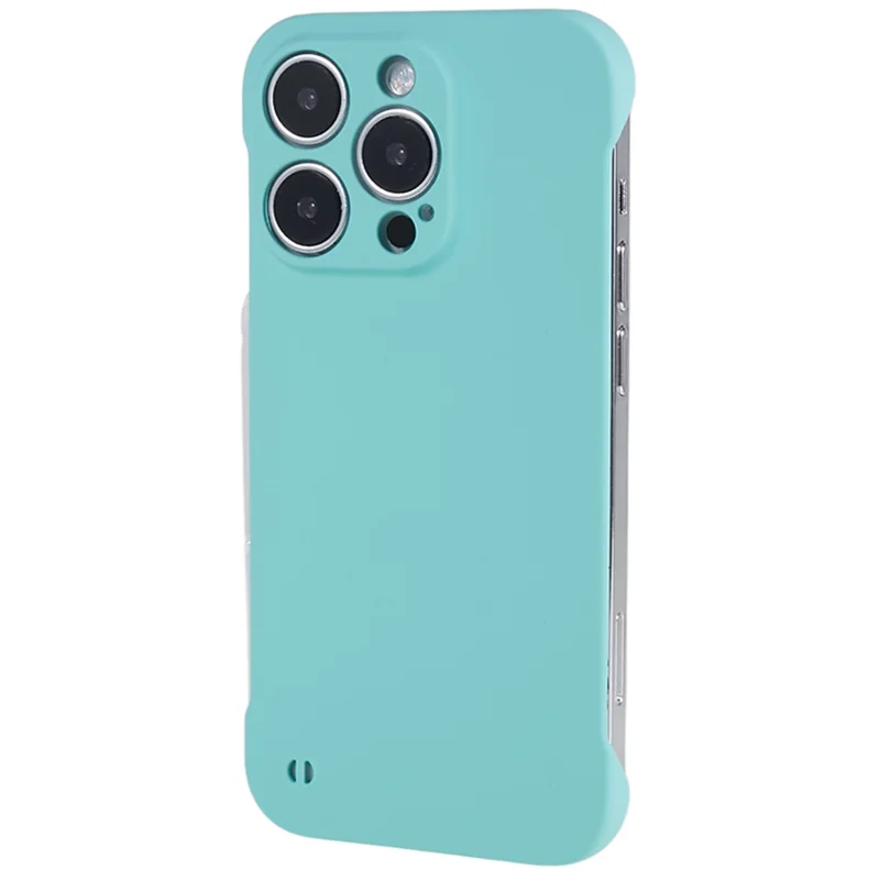 For iPhone 13 Pro Borderless Design Phone Case Rubberized Skin-Touch Hard PC Cover - Baby Blue