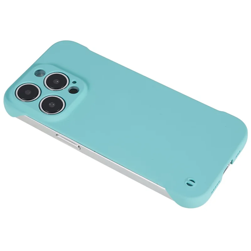 For iPhone 13 Pro Borderless Design Phone Case Rubberized Skin-Touch Hard PC Cover - Baby Blue