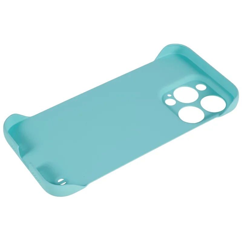 For iPhone 13 Pro Borderless Design Phone Case Rubberized Skin-Touch Hard PC Cover - Baby Blue