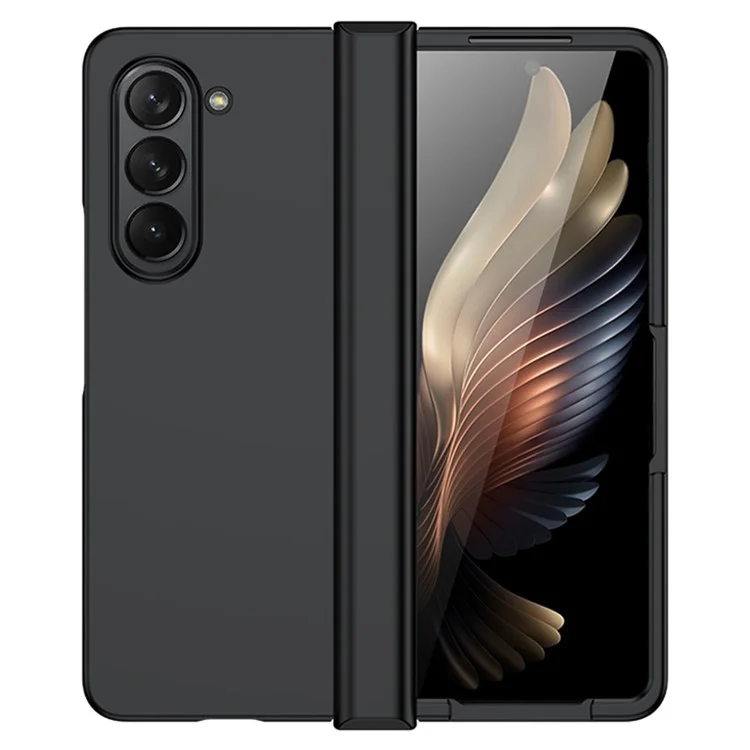 For Samsung Galaxy Z Fold5 5G Hinde Protection PC Phone Case Skin-touch Shockproof Cover - Black