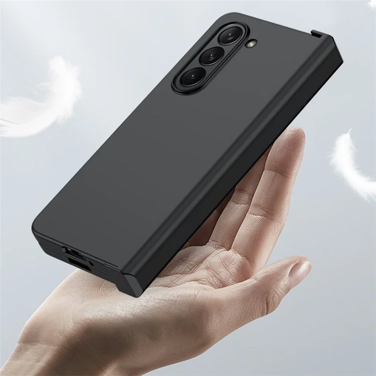 For Samsung Galaxy Z Fold5 5G Hinde Protection PC Phone Case Skin-touch Shockproof Cover - Black