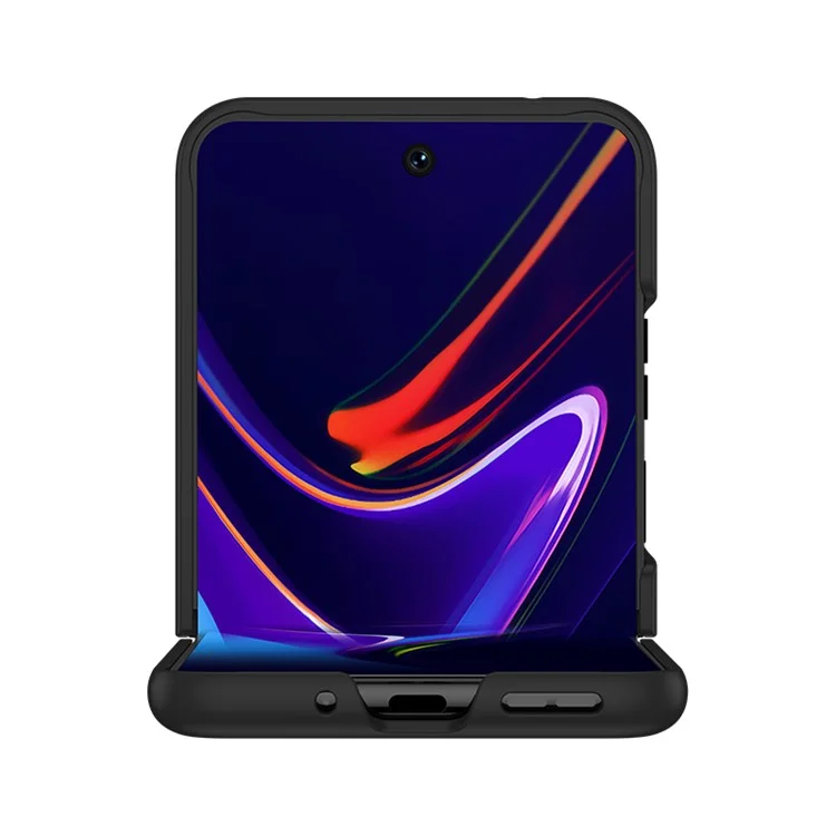Para Motorola Razr 40 Ultra 5G Funda de Teléfono Dura de PC Ultrafina Cubierta de Espalda Táctil de Piel - Negro