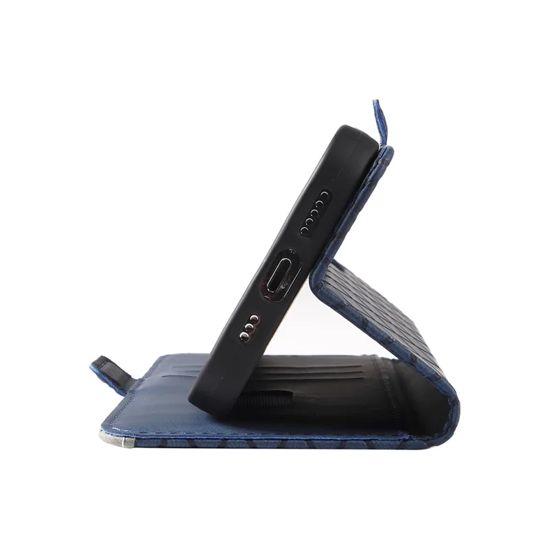 For Google Pixel 8 Rhombus Imprinted Phone Wallet Case PU Leather Stand Phone Cover - Blue