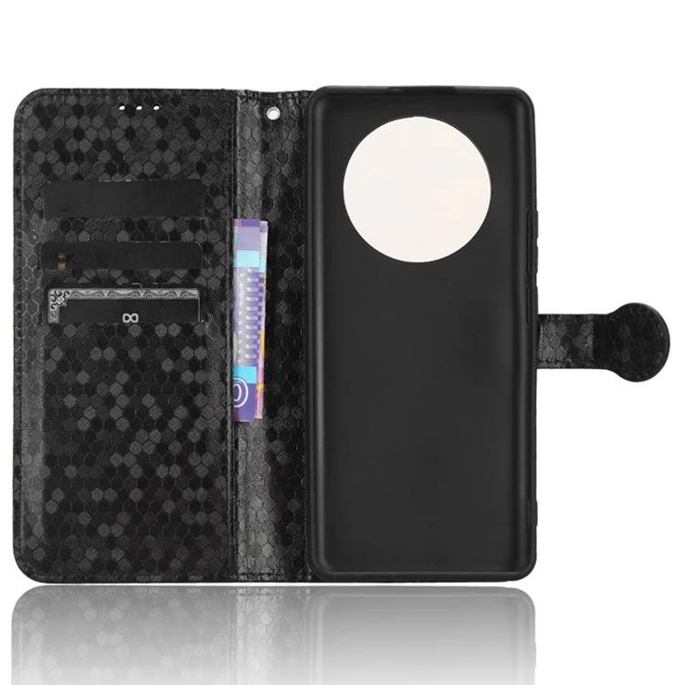Anti-Scratch Phone Case for Realme 11 Pro+ 5G / 11 Pro 5G , Wallet Stand Dot Imprinted PU Leather Phone Cover - Black