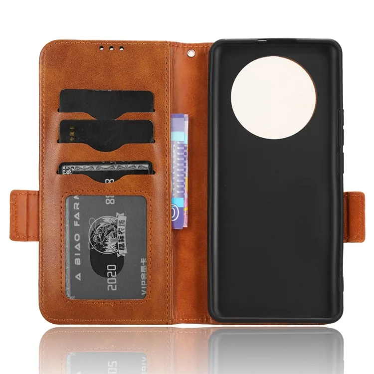 For Realme 11 Pro 5G / 11 Pro+ 5G Imprinted Triangle Phone Cover Stand Shell Dustproof PU Leather Wallet Case - Brown