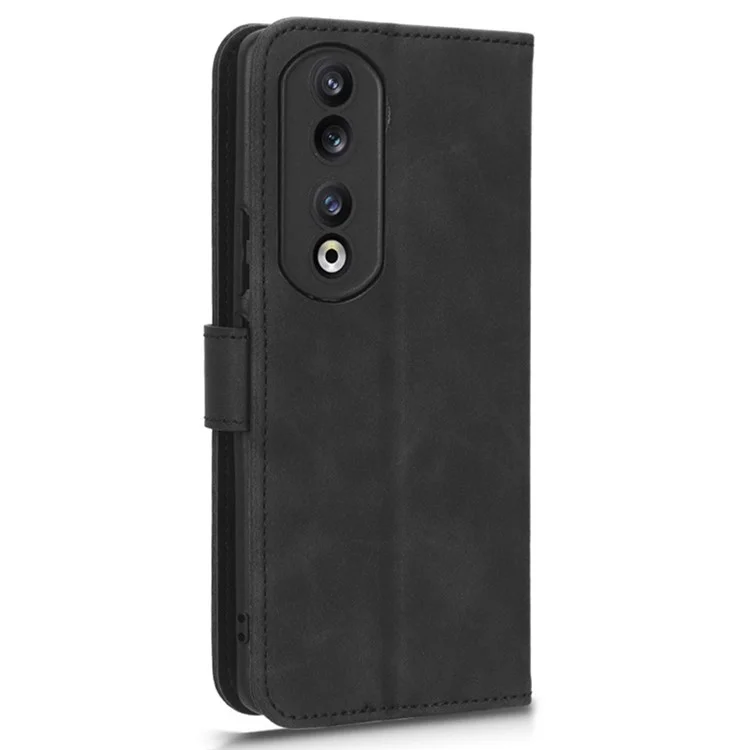 For Honor 90 Pro Custodia a portafoglio con chiusura a libro, supporto pieghevole, guscio antiscivolo, touch-friendly in pelle PU - Nero 