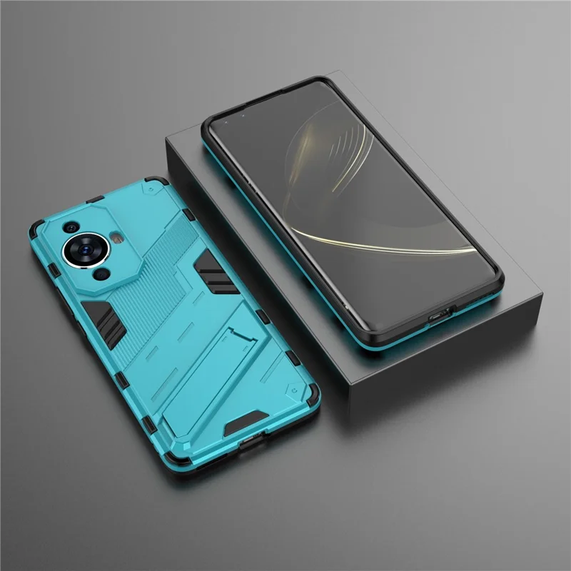 For Huawei nova 11 / nova 12s 4G / nova 12 Lite 4G Shockproof Kickstand Back Cover Hard PC + Flexible TPU Phone Case - Baby Blue