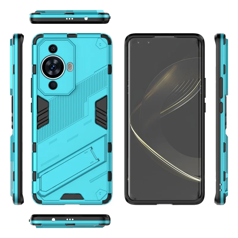 For Huawei nova 11 / nova 12s 4G / nova 12 Lite 4G Shockproof Kickstand Back Cover Hard PC + Flexible TPU Phone Case - Baby Blue