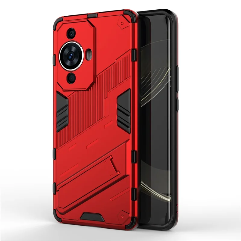 For Huawei nova 11 / nova 12s 4G / nova 12 Lite 4G Shockproof Kickstand Back Cover Hard PC + Flexible TPU Phone Case - Red