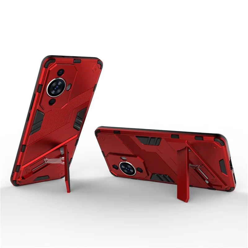 For Huawei nova 11 / nova 12s 4G / nova 12 Lite 4G Shockproof Kickstand Back Cover Hard PC + Flexible TPU Phone Case - Red