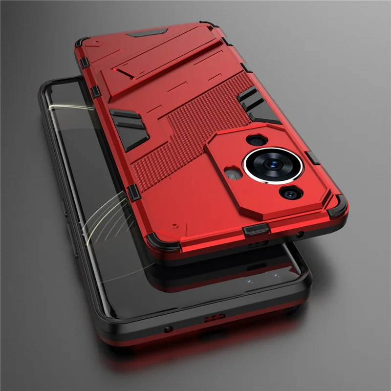 For Huawei nova 11 / nova 12s 4G / nova 12 Lite 4G Shockproof Kickstand Back Cover Hard PC + Flexible TPU Phone Case - Red