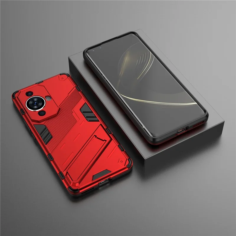 For Huawei nova 11 / nova 12s 4G / nova 12 Lite 4G Shockproof Kickstand Back Cover Hard PC + Flexible TPU Phone Case - Red
