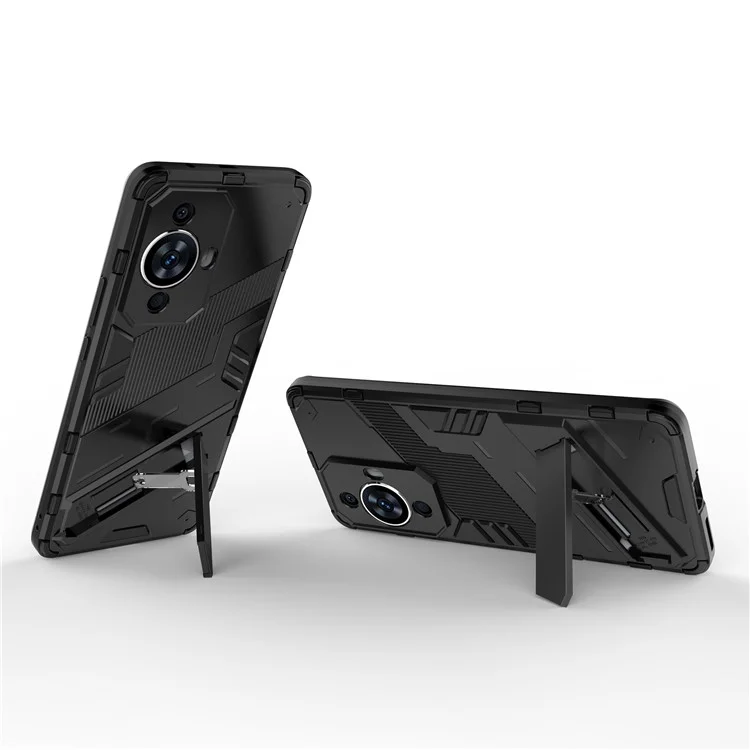 For Huawei nova 11 Pro / nova 11 Ultra Anti-Dust PC + TPU Phone Cover Drop-proof Phone Case with Kickstand - Black