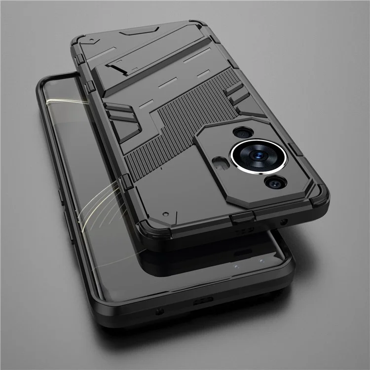 For Huawei nova 11 Pro / nova 11 Ultra Anti-Dust PC + TPU Phone Cover Drop-proof Phone Case with Kickstand - Black
