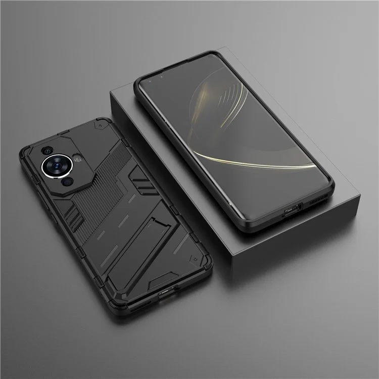For Huawei nova 11 Pro / nova 11 Ultra Anti-Dust PC + TPU Phone Cover Drop-proof Phone Case with Kickstand - Black