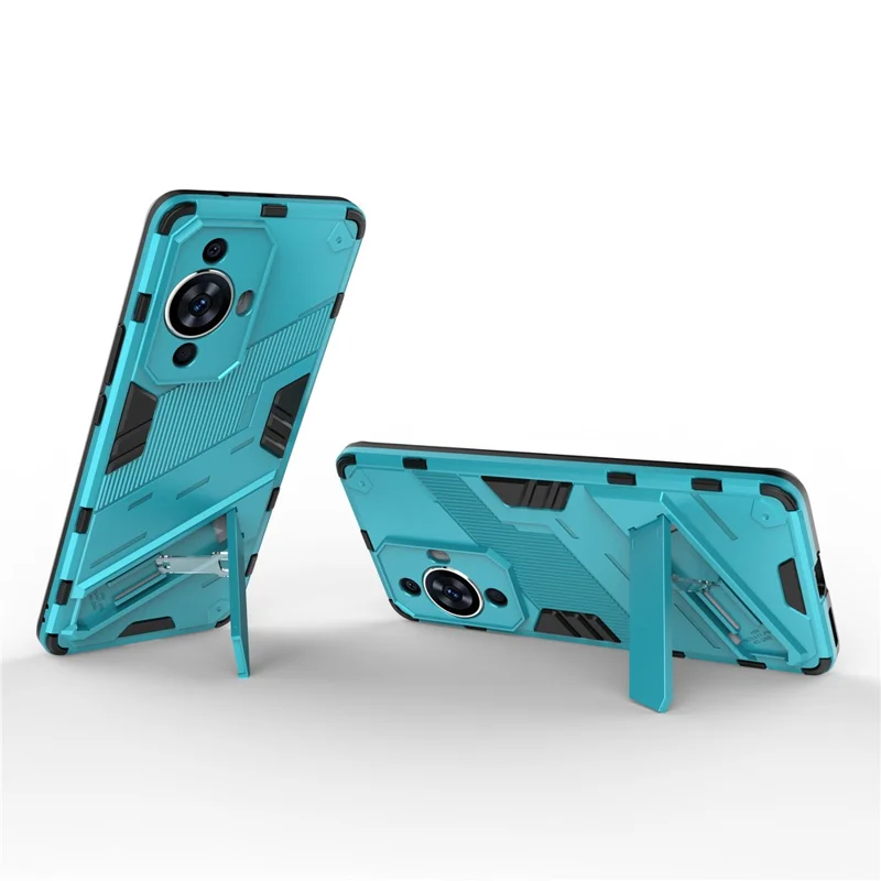 Für Huawei nova 11 Pro / nova 11 Ultra Staubdichtes PC + TPU Handyhülle Stoßfest mit Ständer - Babyblau