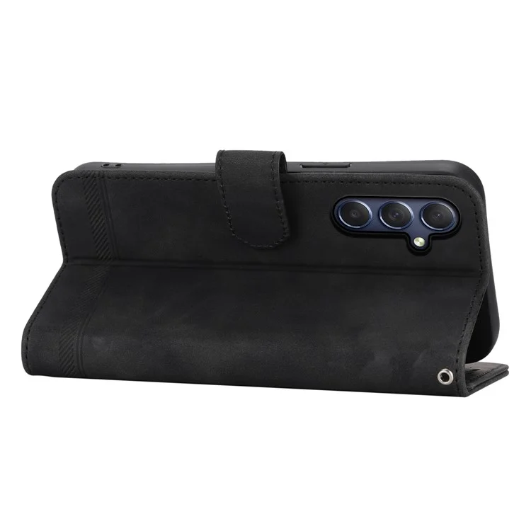 DIERFENG DF-03 pour Samsung Galaxy M54 5G / F54 5G Étui de téléphone en cuir imprimeé avec support - Noir