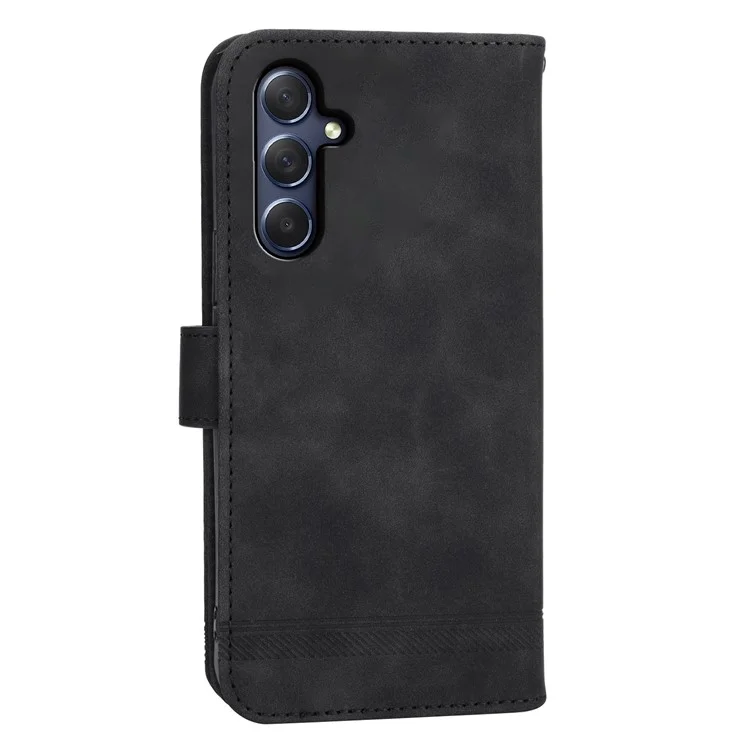 DIERFENG DF-03 pour Samsung Galaxy M54 5G / F54 5G Étui de téléphone en cuir imprimeé avec support - Noir