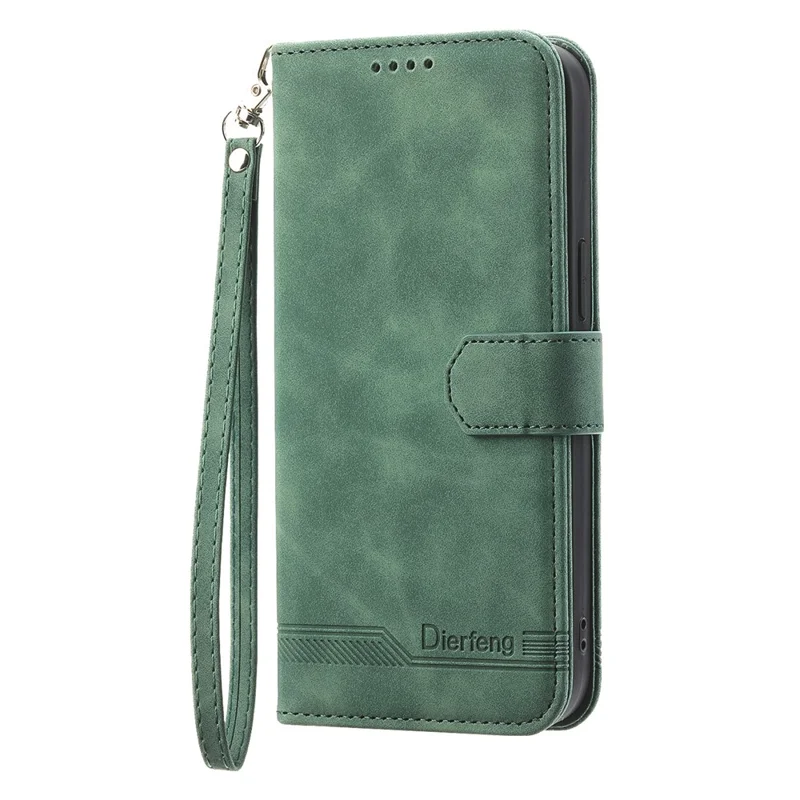 DIERFENG DF-03 para Samsung Galaxy M54 5G / F54 5G Capa de Telefone Linhas Impressas Carteira de Couro Suporte - Verde